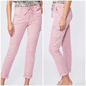 PAIGE Christy Cargo Tapered High Rise Jeans in Vintage Garden Rose Size 32 NWT!